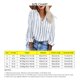 thumbnail image 4 of Camisa a rayas con cuello en V para mujer, manga larga, holgada, informal, ajustable, cómoda, para uso diario, fecha, vacaciones, trabajo, blanco XL, 4 of 5