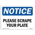 thumbnail image 1 of SignMission OS-NS-A-1824-L-17584 Panneau de Signalisation OSHA 18 x 24 Po - Veuillez Rayer Votre Assiette, 1 of 1