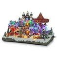thumbnail image 6 of Alpine Corporation Animated Musical Christmas Theme Park Decor with 37 Multicolor LED Lights, 8 Holiday Songs, Moving Rides, and 5.9' Cord, 19" L x 12" W x 12" H, 6 of 12