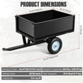 thumbnail image 3 of EastVita Heavy Duty Steel Dump Trailer, 500 Lbs/11.4 Cu.Ft Capacity Garden Dump Cart for Lawn Mower, Utility Trailer with Removeable Rear Panel, Designed for Tractor, ATV, UTV, 3 of 7