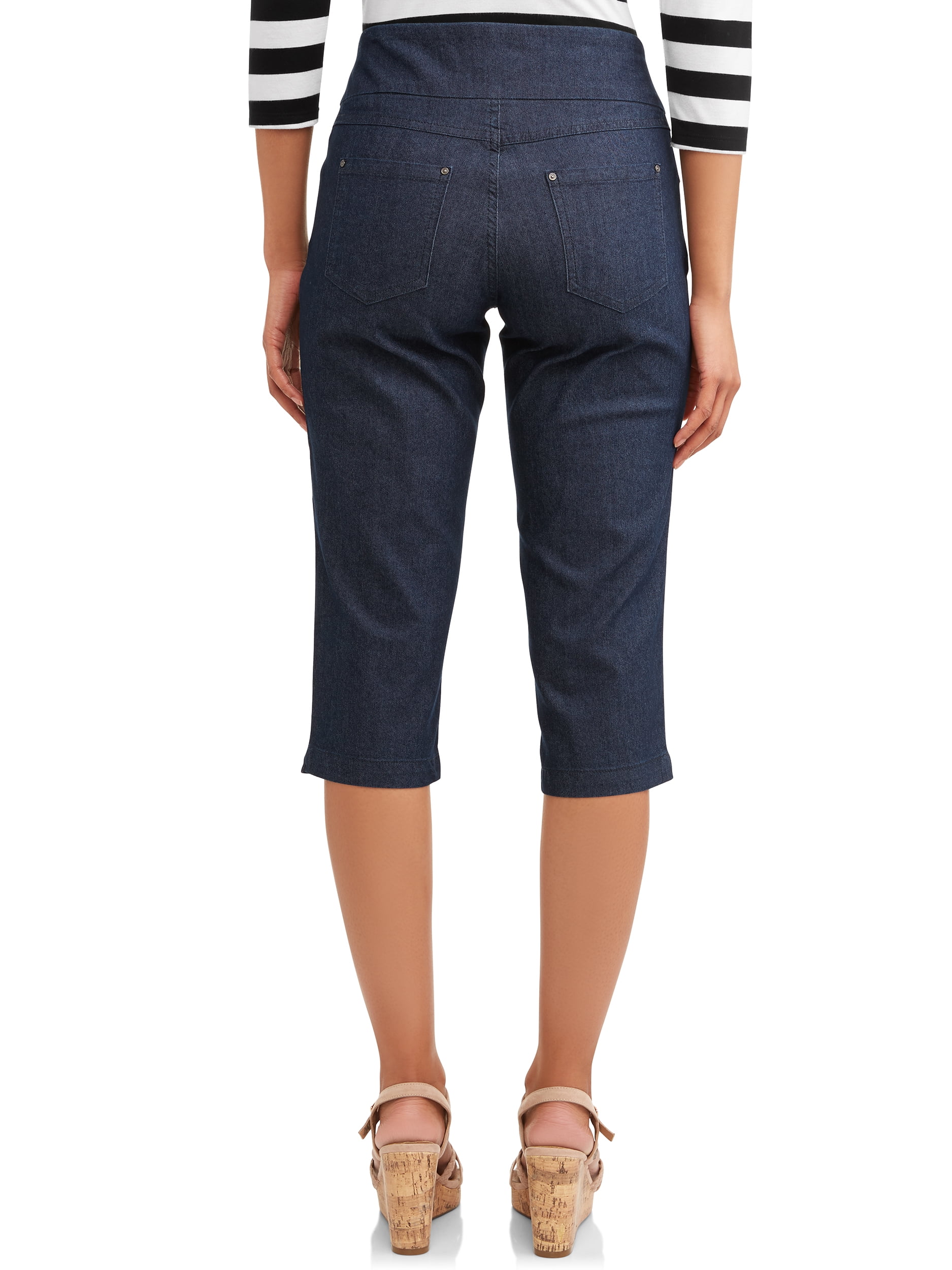 Time And Tru Women S Essential Pull On Capri Pant Walmart Com