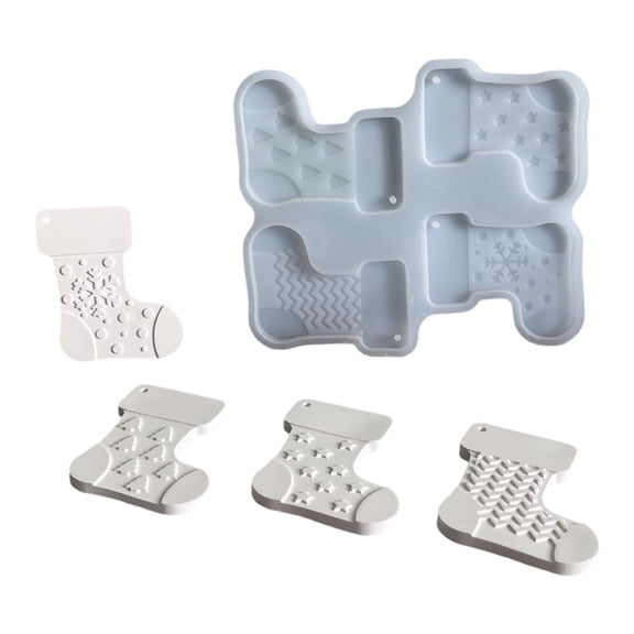 Zeiwohndc Festival Baking Craft Tool Silicone Christmas Stocking Molds For Ornament