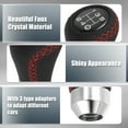 thumbnail image 4 of Black Universal 5 Speed Car Gear Lever Shifter Manual Stick Shift Knob PU Leather, Red Stitches, 4 of 7