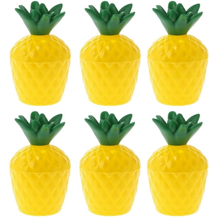 

VEAREAR 6Pcs Pineapple Cups with Lids Large Capacity Leak-proof BPA Free Drinkware Hawaiian Party Flower Straws Coconut Cups for Adults Kids