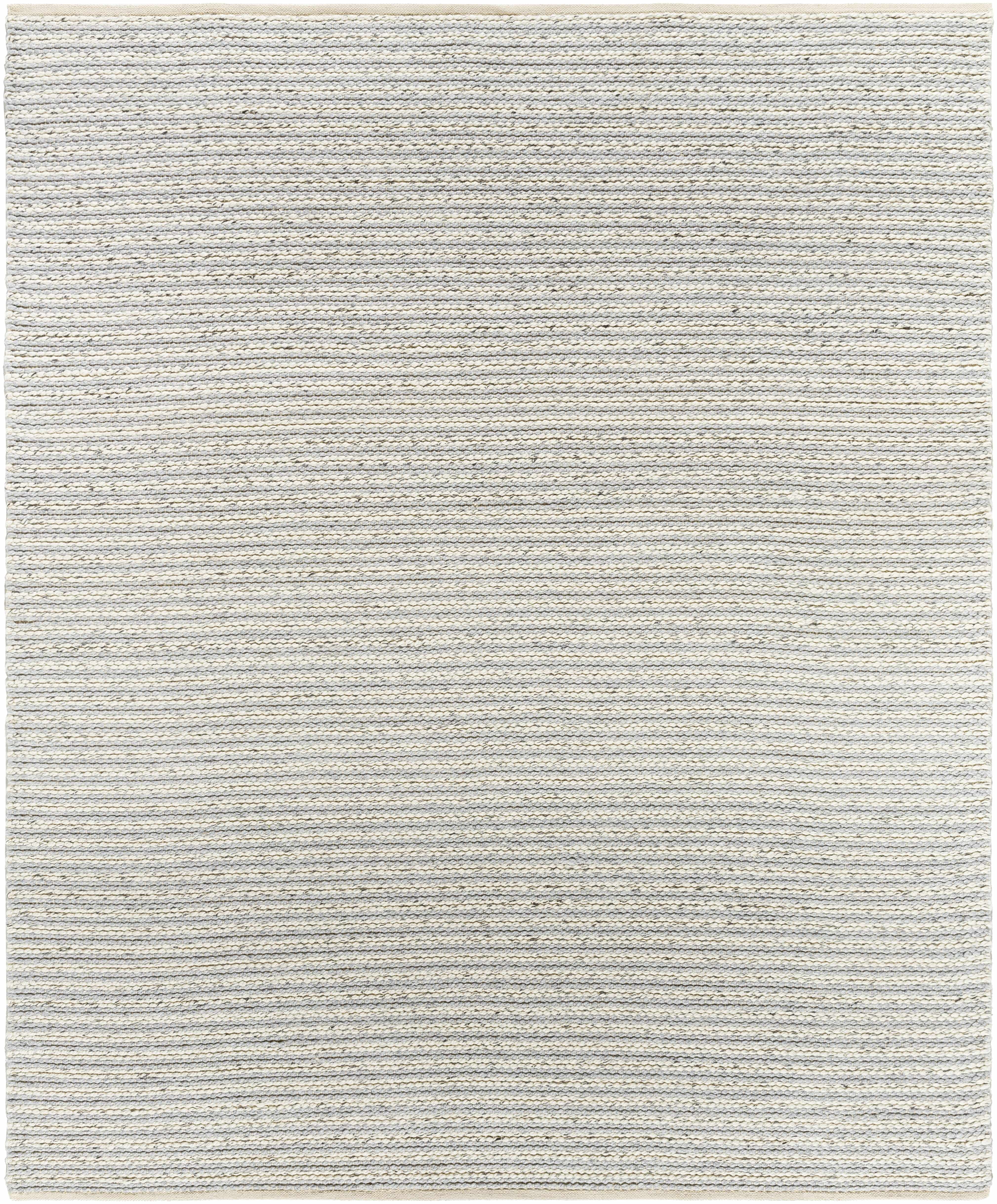 Hauteloom Ebrar Boho Hand Woven Soft Area Rug - Farmhouse Minimalist Striped Carpet for Living Room, Bedroom, Dining Room - Cream, Gray, Ivory - 27" x 45"