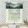 thumbnail image 3 of Rustic Foggy Forest Kitchen Valance Curtains Fantasy Watercolor Pine Trees Birds Privacy Decorative Rod Pocket Short Window Valance Curtains 54 by 18 in, 1 Panel, 3 of 6