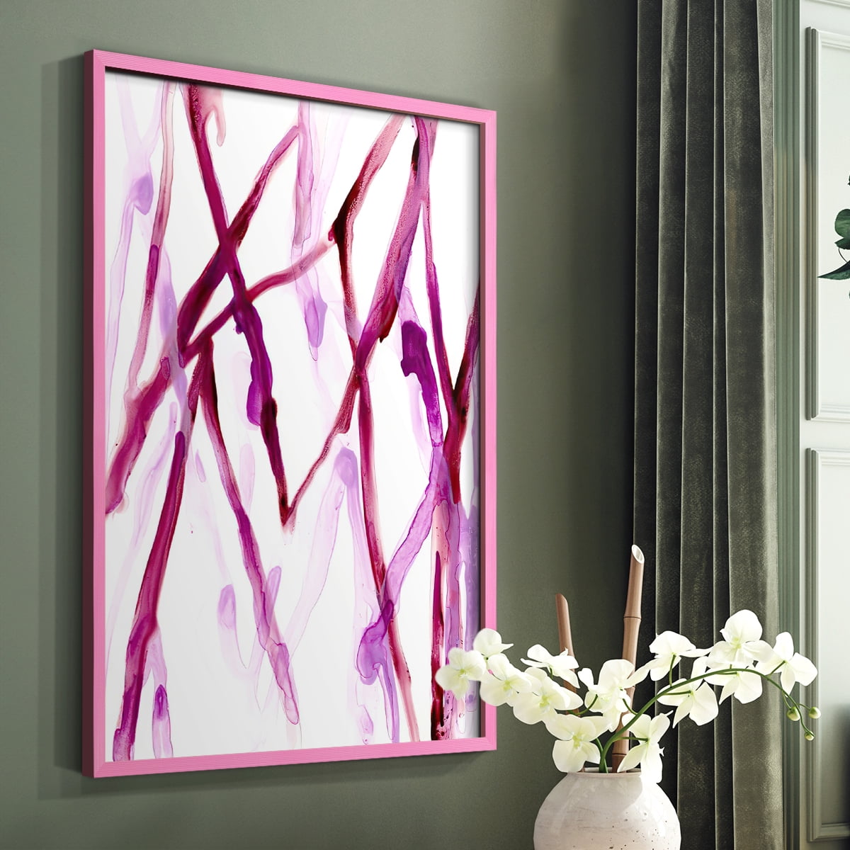 Runnel XV in Pink Solid Wood 11 x 14 Framed Print