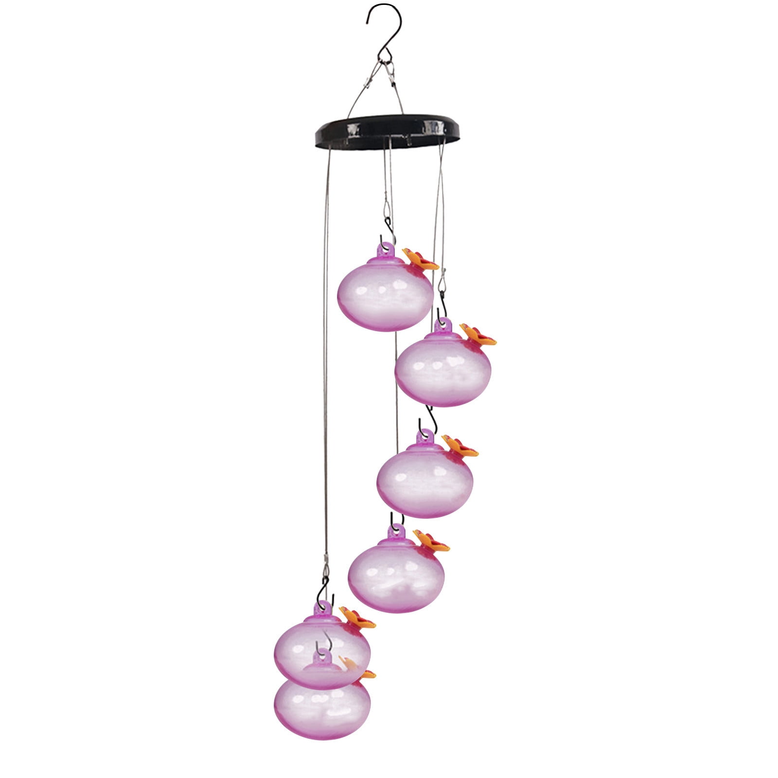 YHAICO Decorative Hanging Hummingbird Feeder - Colorful Glass Bird Water Station - Durable Outdoor Design Easy to Clean for Garden Decoration