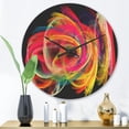 thumbnail image 2 of Designart 'Colorful Fractal Thick Strokes in Black ' Modern Wood Wall Clock, 2 of 5