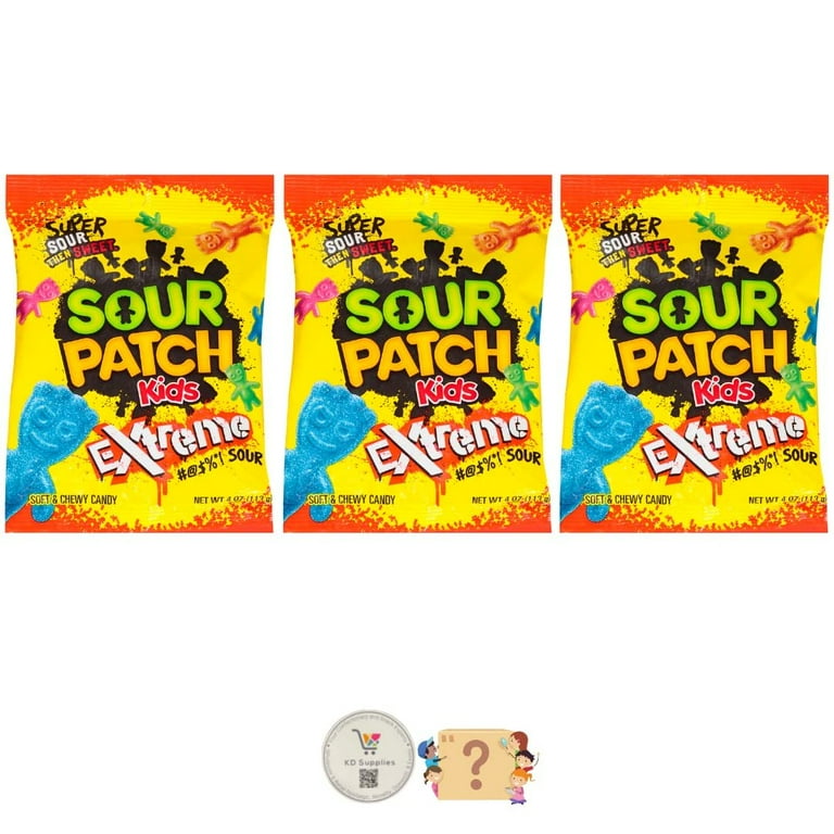 Sour Patch Kids Pack of 3 - 5 oz each Soft and Chewy Candy with Bonus  Nostalgic Mystery Gift Extreme Sour 4oz - Walmart.com