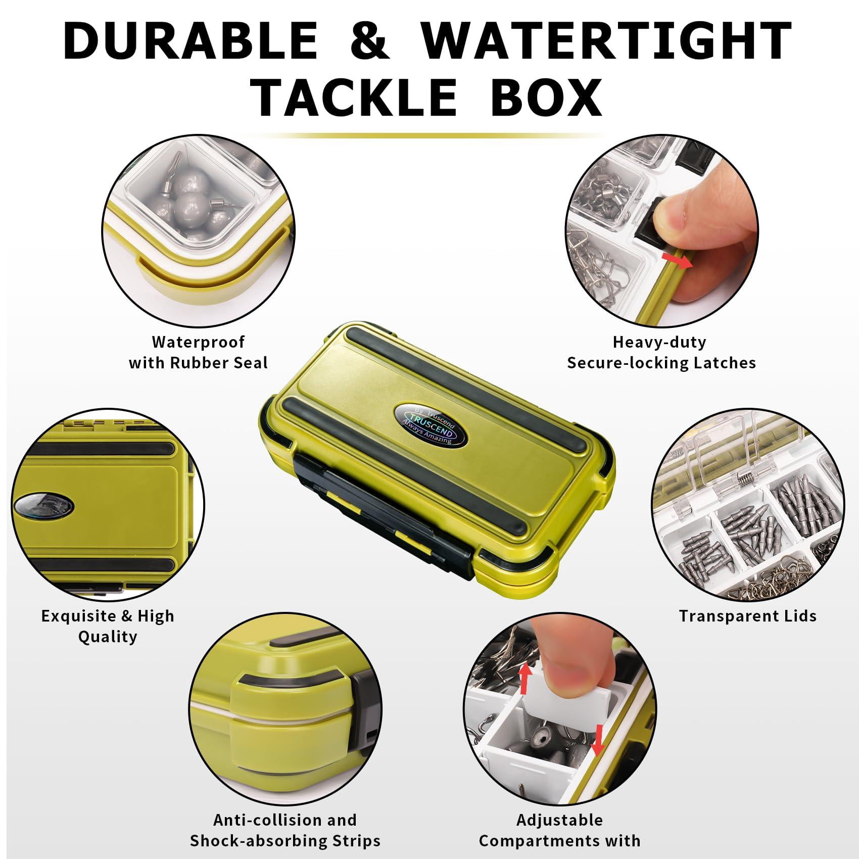 Fishing Tackle & Accessories Kit  Box With Included Sinkers Weights Hooks Swivels Snap Leader Others Freshwater Bass Lures Gear Gifts For Men