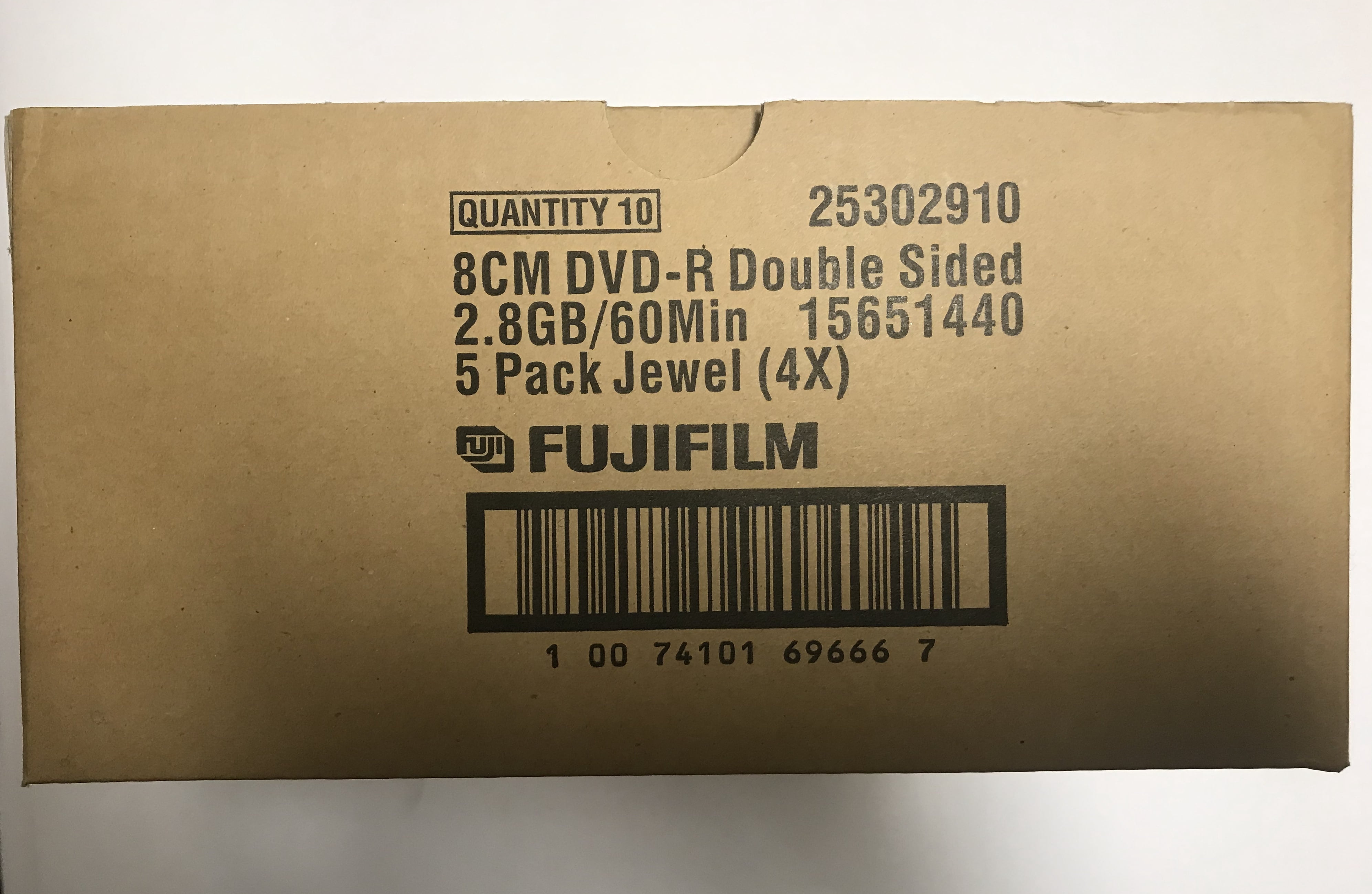 50pc, Fujifilm Media 25302910 DVD-R Camcorder 2.8GB 60 Minutes Double Sided Jewel HT (5 pc/pack, 10 pack/box)