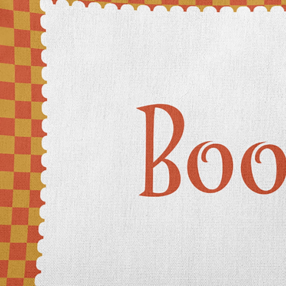 20" x 14" Simply Daisy Halloween Boo Checks Polyester Indoor/Outdoor Pillow, Rust Qty 1