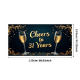 thumbnail image 3 of LUUFILx Cheers to 31 Years Celebration Banner Backdrop for Anniversary Party Decorations Champagne Glasses Theme Background Event Photography Props, 3 of 9