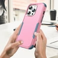 thumbnail image 3 of for iPhone 15 Plus Case, Defender Case Compatible with iPhone 15 Plus Case, Hybrid Heavy Duty Military Grade Full-Body Drop Shockproof Dustproof 3-Layers Rugged Protective Phone Cover, 
Pink+Green, 3 of 6