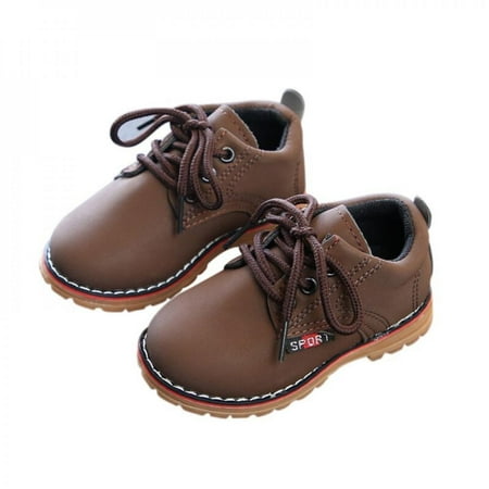

KOOYET Autumn Children Shoes Boys Boots Winter Girls Fashion Leather Martin Boots Kids Montorcycle British Style Boots for Boy