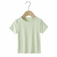 thumbnail image 2 of Miluxas Toddler Baby Boy Girl Short Sleeve Crew Neck T Shirt Pullover Sweatshirt Summer Basic Tee Solid Casual Clothes Green 12 Months, 2 of 9