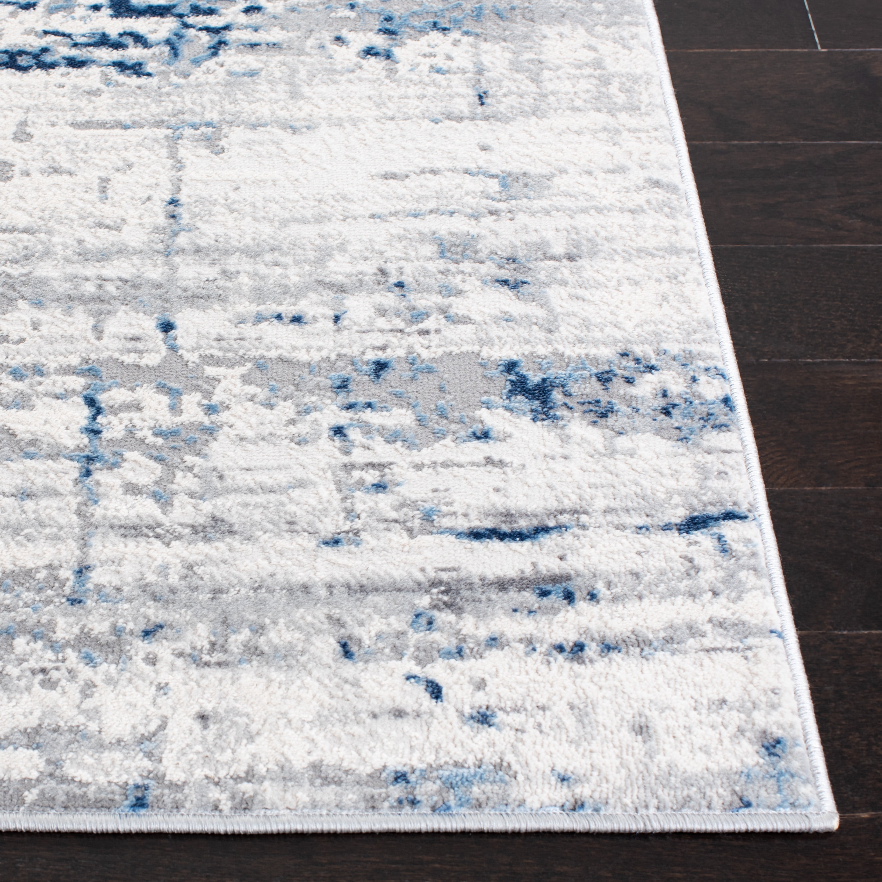SAFAVIEH Amelia Edden Abstract Area Rug, Ivory/Blue, 9' x 12'