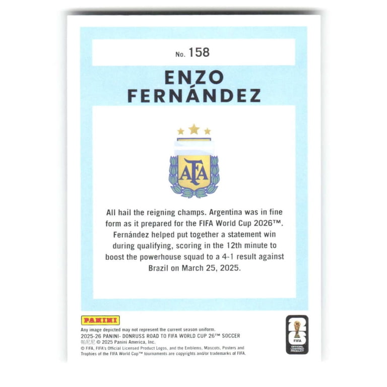 2025-26 Donruss Road to FIFA World Cup #158 Enzo Fernandez