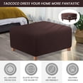 thumbnail image 3 of TAOCOCO Ottoman Cover Rectangle Folding Storage Covers Ottoman Slipcovers Removable Footstool Protect Footrest Covers Chocolate, 3 of 8