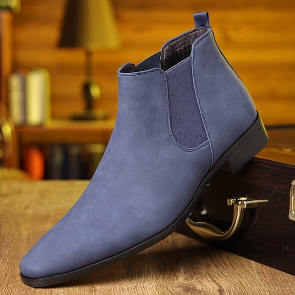 Men's Plus Size Chelsea Ankle Boots Slip-On Casual Dress Boots Wear-Resistant Outdoor Shoes for Business and Daily Wear