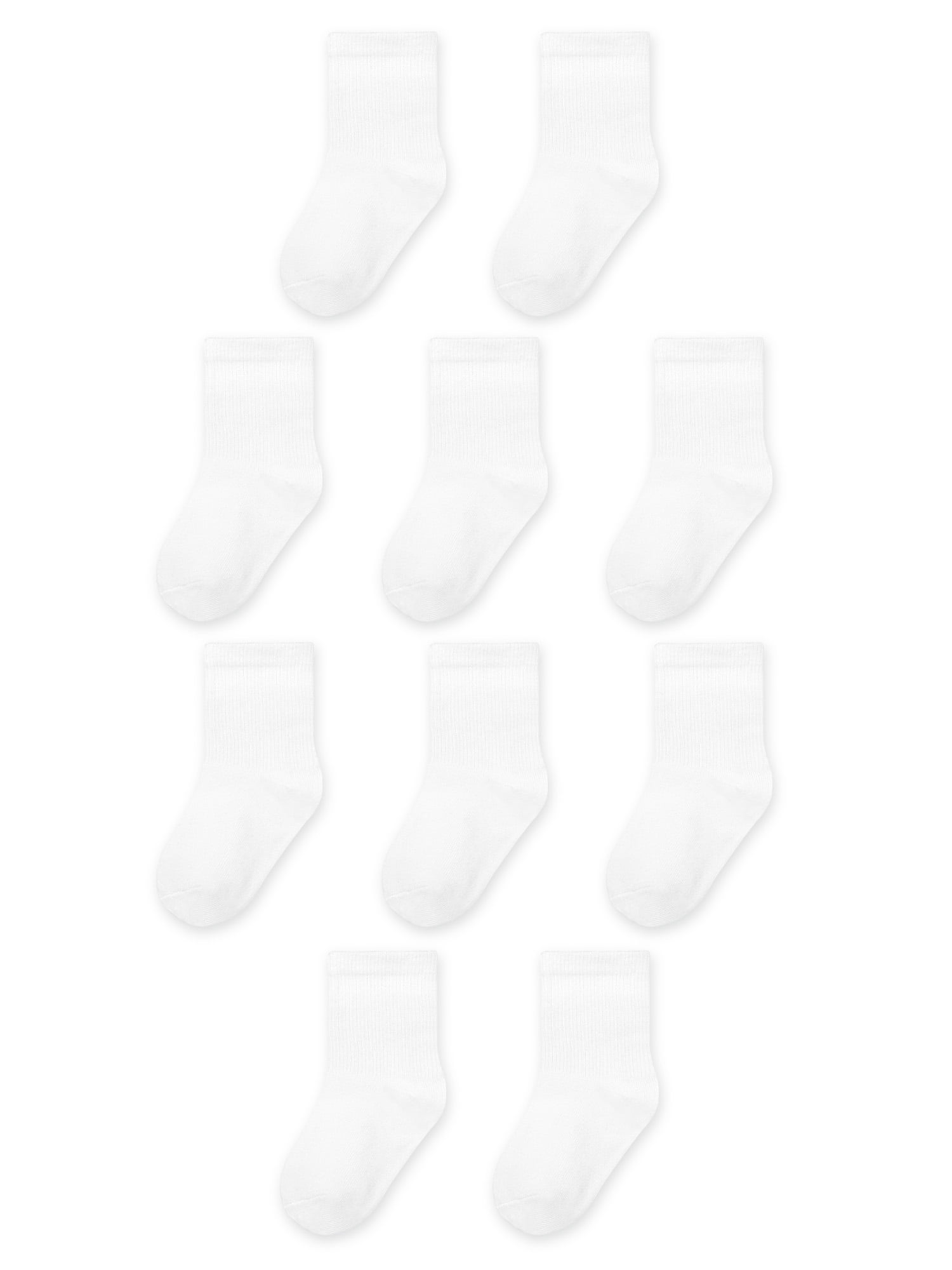 Wonder Nation Baby and Toddler Crew Socks, 10 Pack, Size 0M- 5T