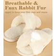 thumbnail image 6 of ElElax Women's Cross Band Slippers, Plush Furry Soft House Slippers, Warm Cozy Open Toe Women Slippers, Comfy Indoor Outdoor Slip On Home Shoes Fuzzy Slippers, Beige, 6 of 7