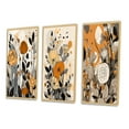 thumbnail image 3 of Designart "Terracotta Retro Wildflowers Illustration VI" Abstract Botanicals Framed Wall Art Set Of 3 - Brown Modern Frame Gallery Wall Set For Home Decor, 3 of 6