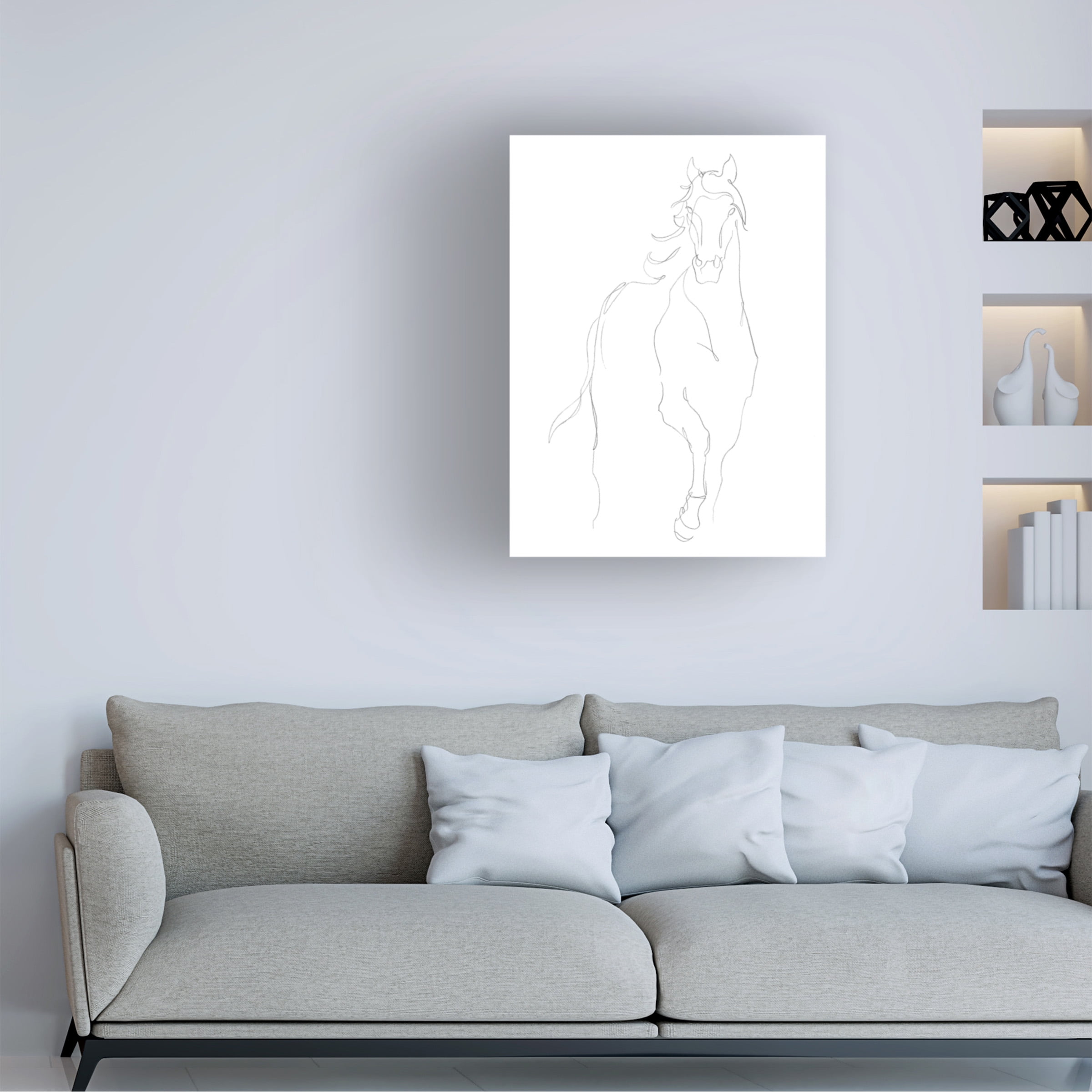 Ethan Harper 'Horse Contour I' Canvas Art