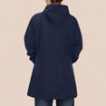 thumbnail image 4 of MIUOWANP Fall Jacket Women Trendy Women Fashionable Hooded Drawstring Button Jacket With Zipper Pocket Mid Length Jacket For Winter/Fall Navy XXL, 4 of 4