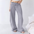 thumbnail image 2 of TZZQ Low Rise Barrel Sweatpants for Women Drawstring Baggy Sweat Pants Casual Wide Leg Elastic Waisted Barrel Lounge Trousers with Pockets Lightweight Workout Athletic Lounge Pants Grey M, 2 of 7