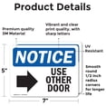 thumbnail image 2 of (2 Pack) Use Other Door [Right Arrow] Sign, 2 of 7