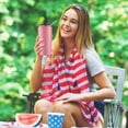 thumbnail image 2 of 2 Pieces American Flag Star Tumbler Cup Patriotic Gift 4th of July 20 oz Independence Day Memorial Day Mug with Lid Straw Brush, Stainless Steel Double Wall Insulated Water Bottle (Bright Flag), 2 of 6