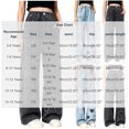 thumbnail image 3 of Edvintorg Straight Leg Jeans for Girls Cute Heart Patchwork Elastic Waist Wide Leg Denim Pants with Pockets Teen Girl Clothes 5-15, 3 of 6