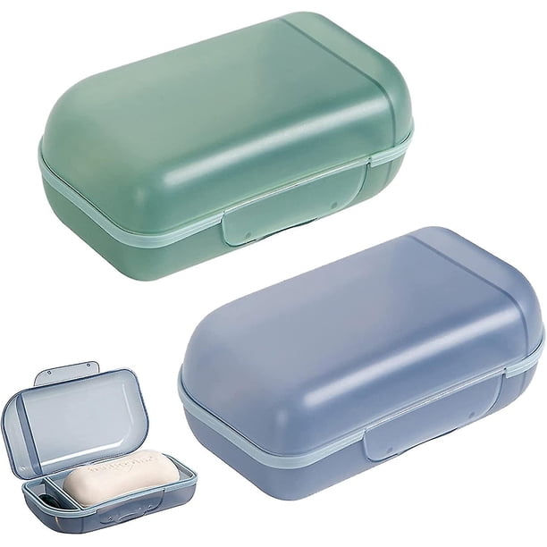 Jabonera de plástico YONGSHENG 2 uds jabón de viaje verde azul