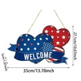 thumbnail image 3 of TIELUTT Fourth of July Patriotic Welcome Sign on Front Hanging Welcome Signs Living Room Center Table Door Decorations Hanging Outdoor Christmas Decorations for Door Living Room Decorations for Tables, 3 of 4