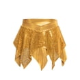 thumbnail image 7 of iiniim Girls 2 Piece Jazz Latin Dance Outfit Sequin Sleeveless Crop Top with High Low Mini Skirt for Disco Hip Hop Dancewear Gold 10, 7 of 7