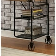 thumbnail image 3 of Industrial Computer Desk - 47" Antique Black Metal & Wood Office Desk w/ Shelves & Wheels. Industrial Style Rectangular Desk for Home or Office., 3 of 8