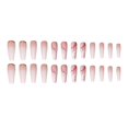 thumbnail image 3 of Uñas postizas largas con degradado dorado y nude de mármol rosa (24 piezas), uñas acrílicas prensadas con lámina dorada, 24 piezas para mujeres y niñas, extraíbles, 3 of 5