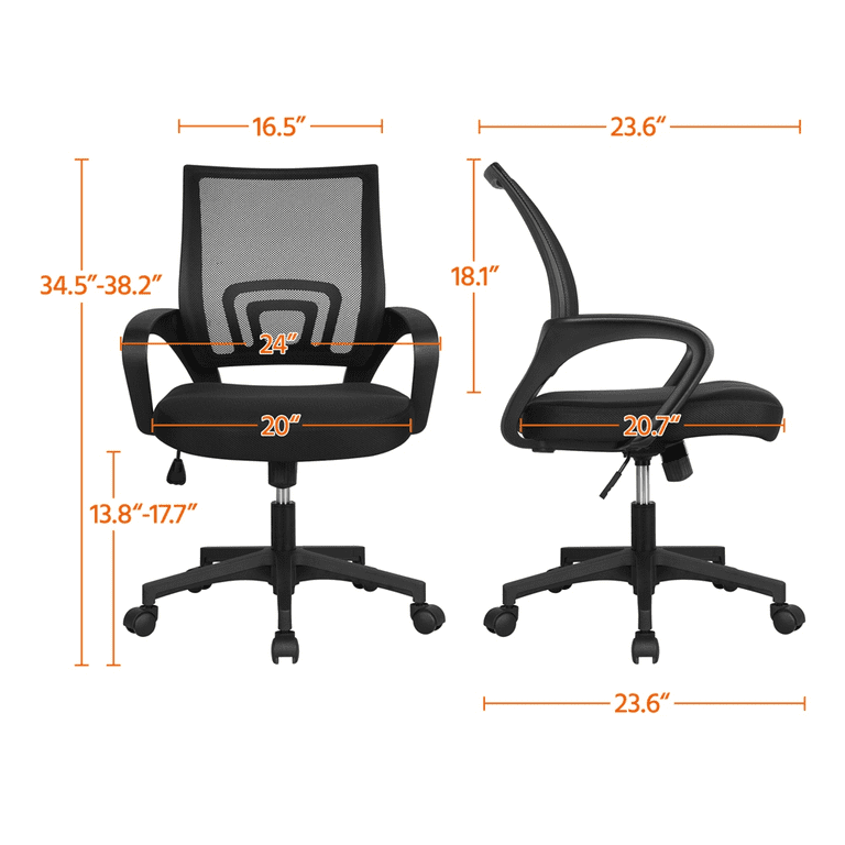 Insignia™ Ergonomic Mesh Office Chair with Adjustable Arms Black