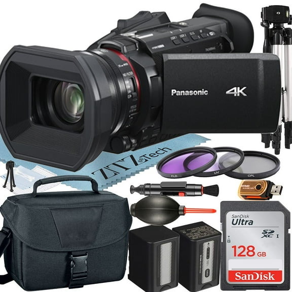 Panasonic HC-X1600 Camcorder UHD 4K with 128GB Memory Card Tripod Case ZeeTech Accessory Bundle (International Version)