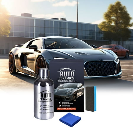 Ceramic Coating for Cars Hydrophobic Auto Paint Sealant Car Coating Spray Quick Effect Coating Agent for Car Car Wax with Maximum Gloss & Shine for Cars RVs Motorcycles Boats ATVs 3.38Fl.Oz/100Ml