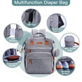 thumbnail image 3 of ISMGN Mochila para pañales con cambiador, bolsa para pañales grande, bolsa para bebé, bolsa para pañales multifuncional, gris, 3 of 5
