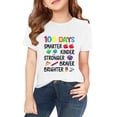 thumbnail image 3 of Coerni Happy 100 Days of School Shirt for Boys Girls Toddler Kids Letter Graphic Kindergarten Short Sleeve Tees Crewneck Tops, 3 of 8