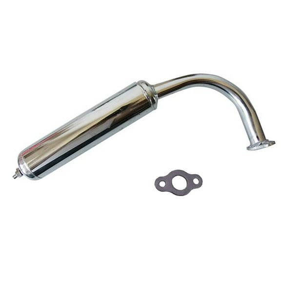 40mm Motorized bike exhaust pipe for 49cc 50cc 60cc 66cc 80cc Motorized Bicycle,Muffler Pipe with Gasket Nut Kit ,Chrome Silver