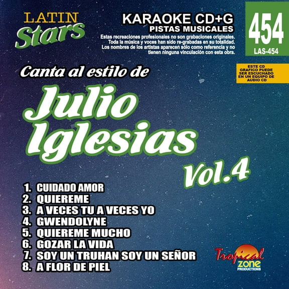 Karaoke Latin Stars 454 Julio Iglesias Vol.4