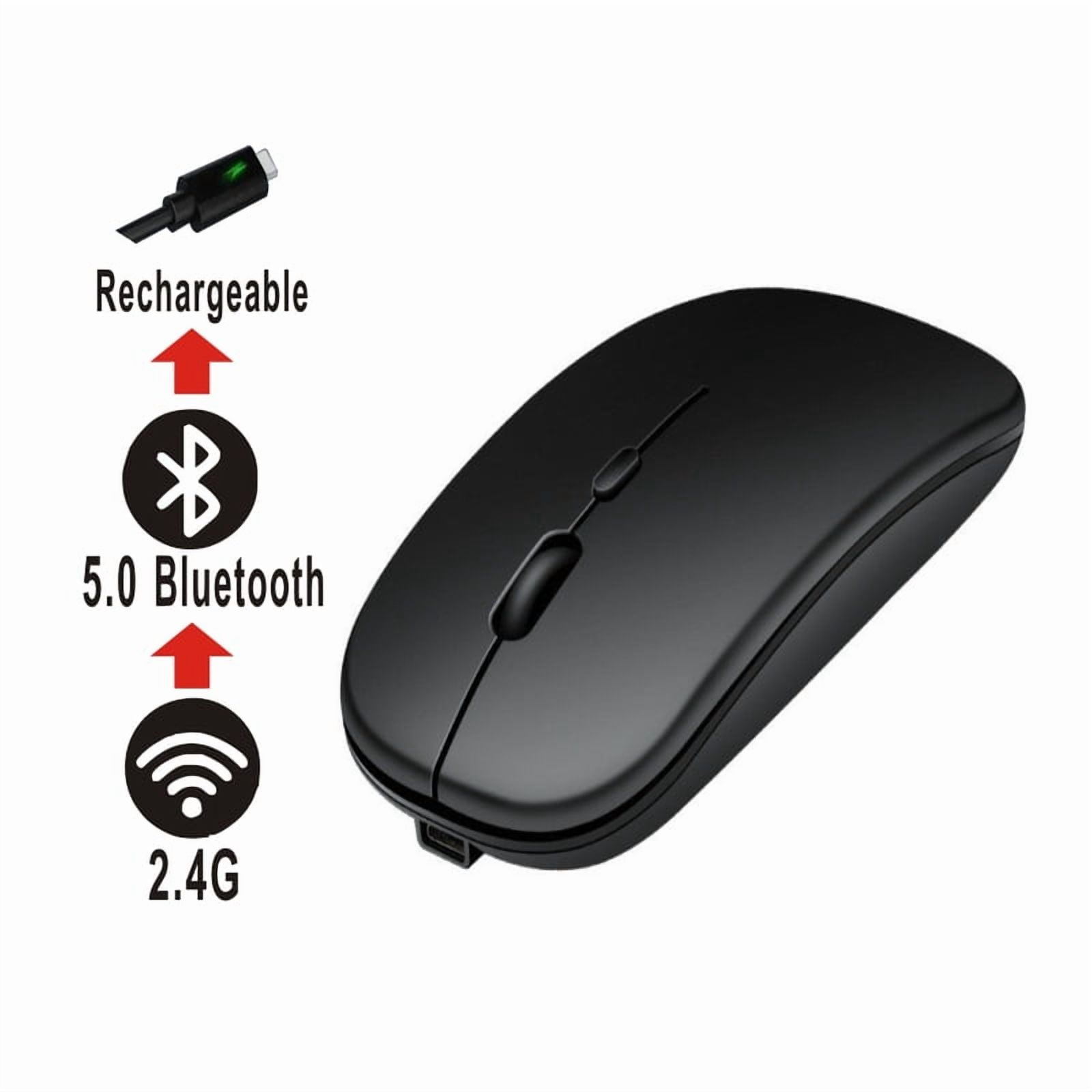 New Gaming Mouse Wireless Bluetooth Dual Mode Silent Rechargeable USB 2.4G DPI 1600 Optical Ergonomics Suitable for Laptops