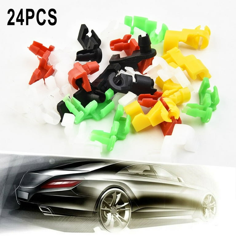 Car Plastic Rivets Door Lock Rod Clips 5 mm Rod Size 12 Pairs Push
