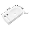 thumbnail image 7 of Logmey 15"x8" Porcelain White Bathroom Ceramic Sink Rectangular Wall Mount Sink, Pre-Drilled Faucet Hole, 7 of 7