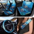 thumbnail image 2 of Jeiento Sea Turtle Car Seat Cover Set with Auto Steering Wheel Cover Seat Belt Strap Pads Blue Ocean Cup Holder Trash Bag Air Vent Storage Bag Keychain 12 PCS Interior Auto Accessory Decoration, 2 of 7